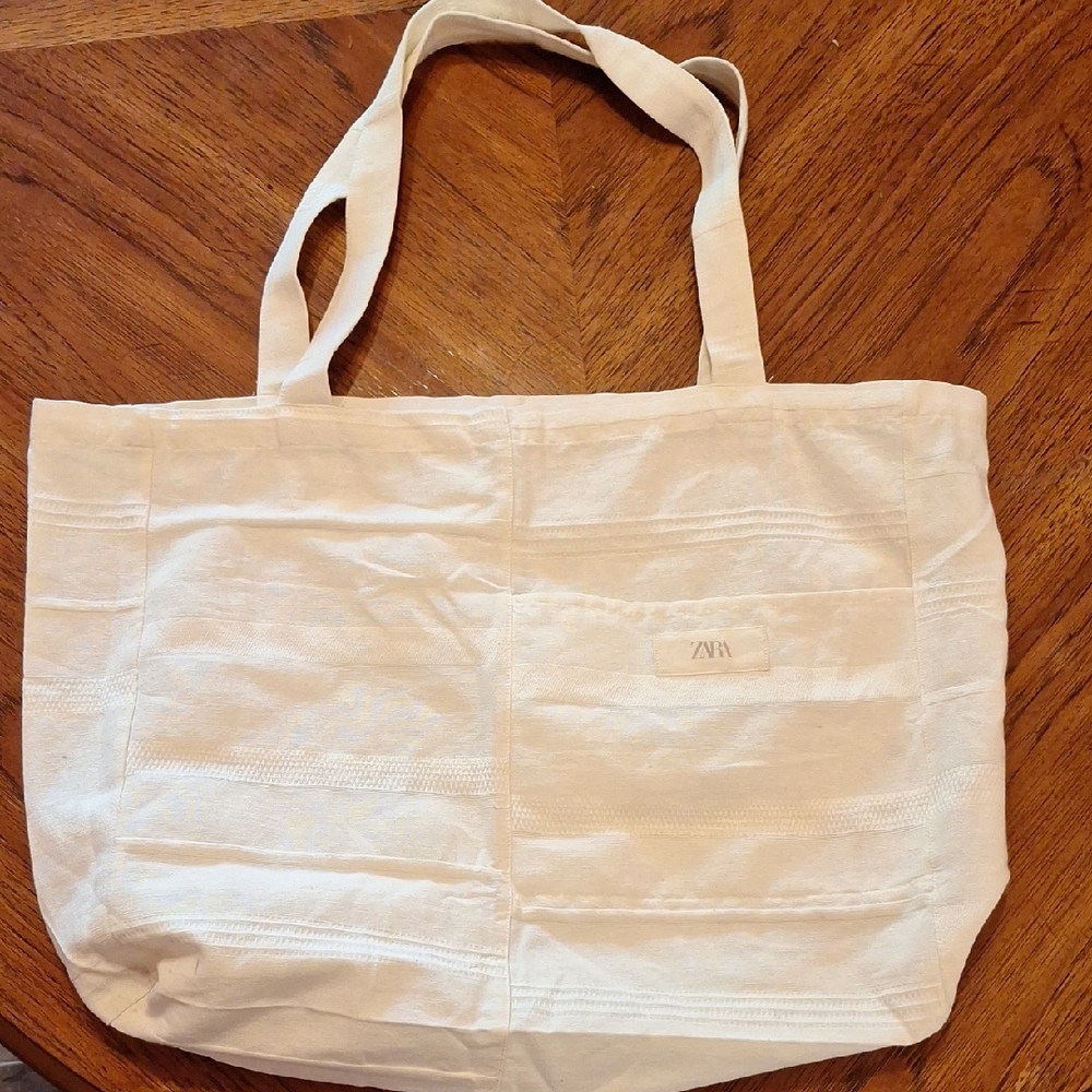 Large Zara Cream Tote Bag